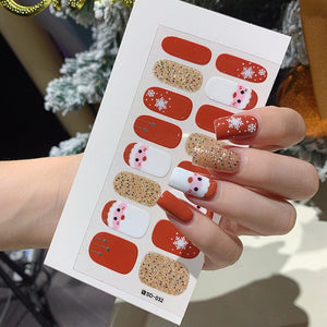 16 Tips Christmas Full Cover Nail Stickers Nail Sticker No Brand SD-032