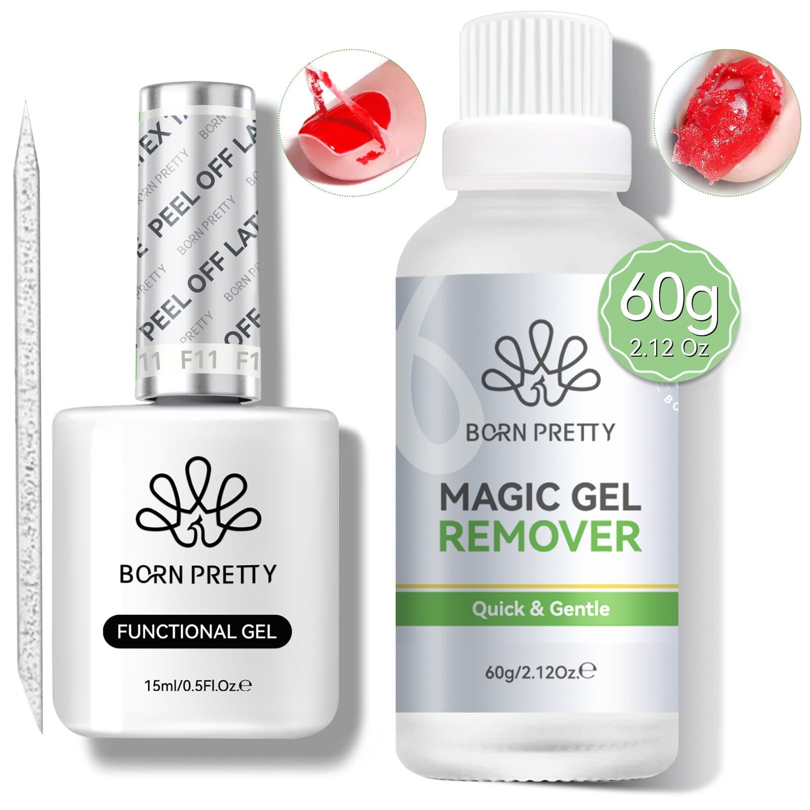 Magic Gel Remover 60g with Peel Off Latex Tape Gel Nail Polish BORN PRETTY