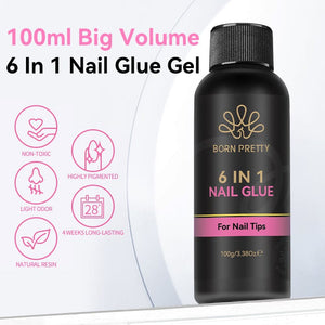6 in 1 Nail Glue Gel 100g Gel Nail Polish BORN PRETTY