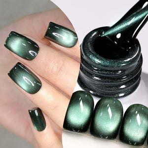 Glass Cat Magnetic Gel MY128 Only Green 10ml Gel Nail Polish BORN PRETTY