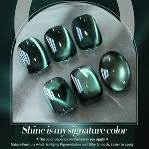 TPO & HEMA Free Glass Bead Cat Magnetic Gel MY128 Only Green 10ml Gel Nail Polish BORN PRETTY
