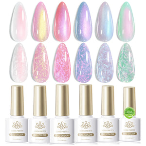 6 Colors HEMA/TPO FREE Shell Thread Nail Gel T09 Milky Planet 7ml Gel Nail Polish BORN PRETTY