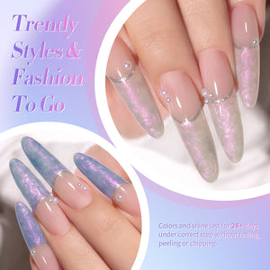6 Colors HEMA/TPO FREE Shell Thread Nail Gel T09 Milky Planet 7ml Gel Nail Polish BORN PRETTY