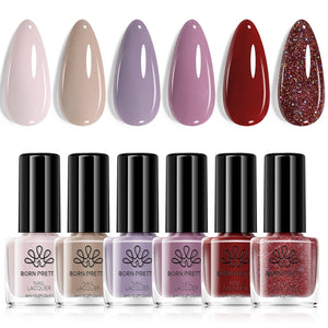 6 Bottles Nail Polish Muted Muse 6ml Nail Polish BORN PRETTY