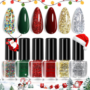 6 Bottles Nail Polish Set Christmas Carnival 6ml Nail Polish BORN PRETTY