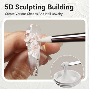 Non Stick Hand Extension Gel Pearl White 5D Sculpting Building Gel 8ml Extension Nail Gel LILYCUTE