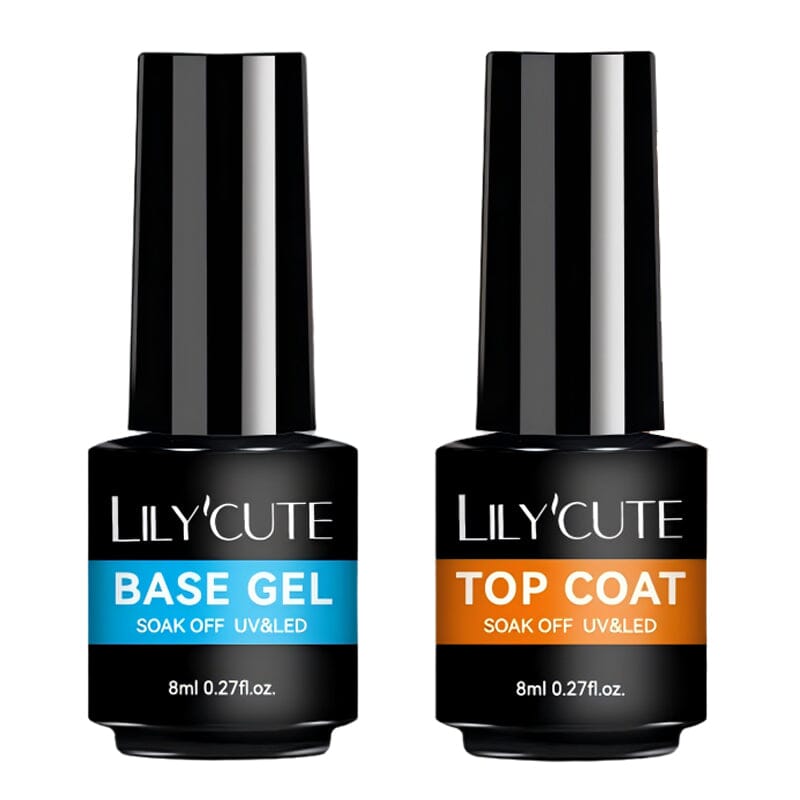 2 Bottles Base Top Coat Set 8ml Base & Top Coat LILYCUTE