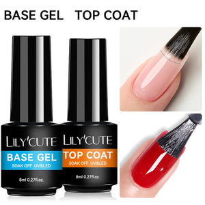 2 Bottles Base Top Coat Set 8ml Base & Top Coat LILYCUTE