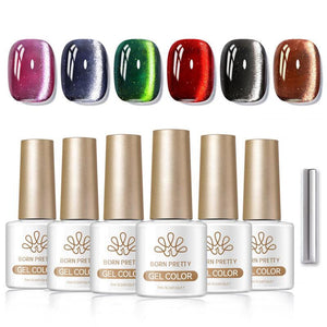 6 Colors Crystal Cat Magnetic Gel M20 Frosty Ode 7ml Gel Nail Polish BORN PRETTY