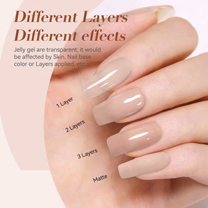Jelly Gel Polish TS13 Almond Glow 15ml HEMA/TPO FREE Gel Nail Polish BORN PRETTY