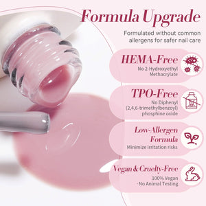 Jelly Gel Polish TS16 Blush Cream 15ml HEMA/TPO FREE Gel Nail Polish BORN PRETTY