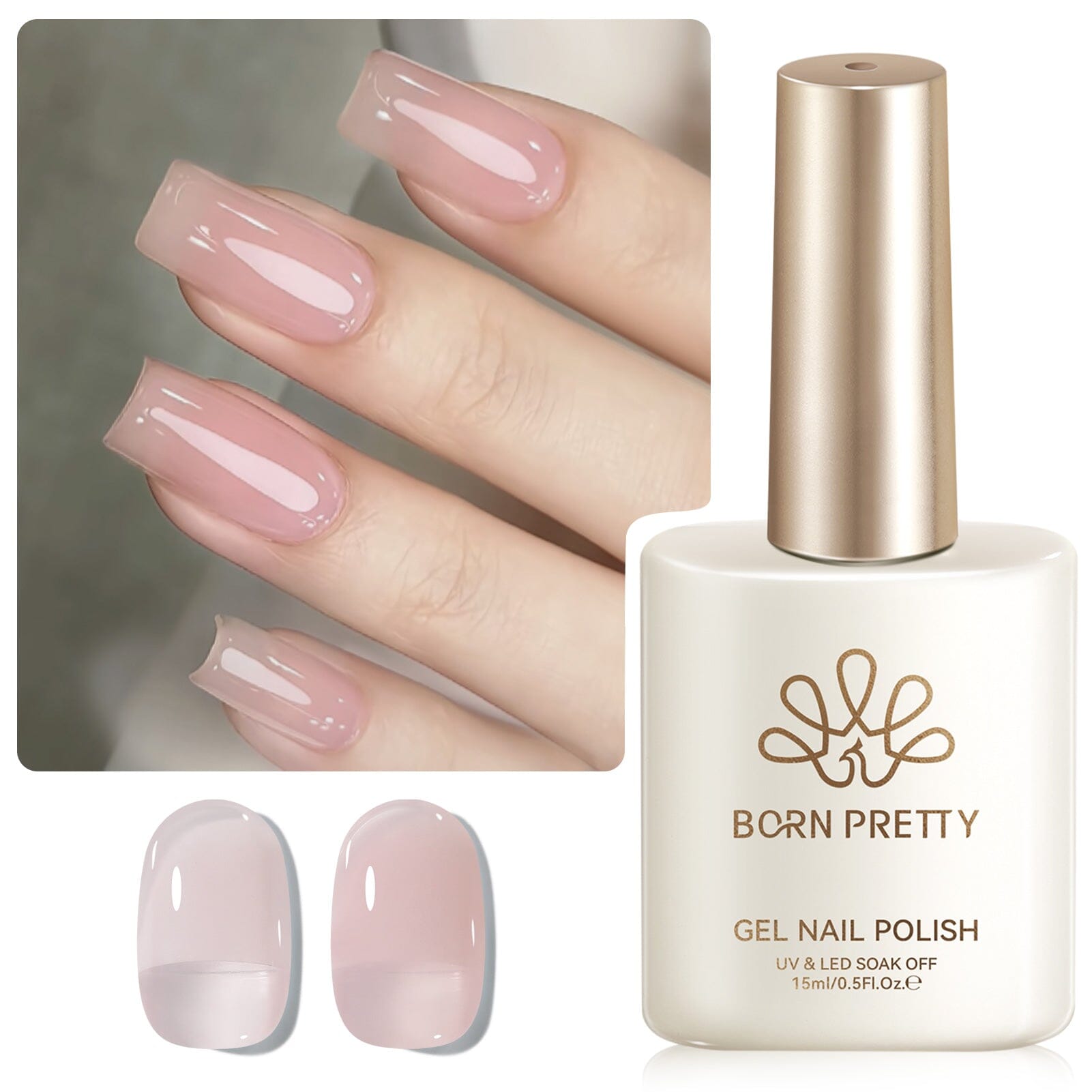 Jelly Gel Polish TS18 Rosewater 15ml HEMA/TPO FREE Gel Nail Polish BORN PRETTY