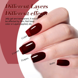 Jelly Gel Polish TS24 Scarlet Heat 15ml HEMA/TPO FREE Gel Nail Polish BORN PRETTY