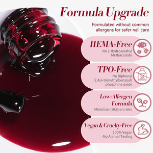 Jelly Gel Polish TS25 Crimson Glow 15ml HEMA/TPO FREE Gel Nail Polish BORN PRETTY