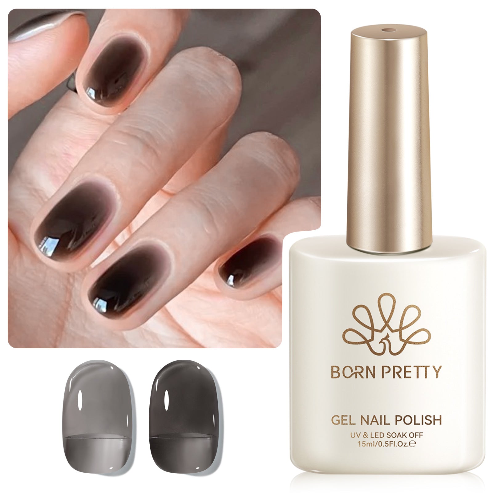Jelly Gel Polish TS27 Black Aura 15ml HEMA/TPO FREE