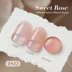 Jelly Gel Polish TS12 Sweet Rose 15ml HEMA/TPO FREE Gel Nail Polish BORN PRETTY