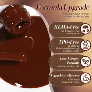 6 Colors HEMA/TPO FREE Gel Polish Set S22 Cinnamon Coco 7ml Gel Nail Polish BORN PRETTY