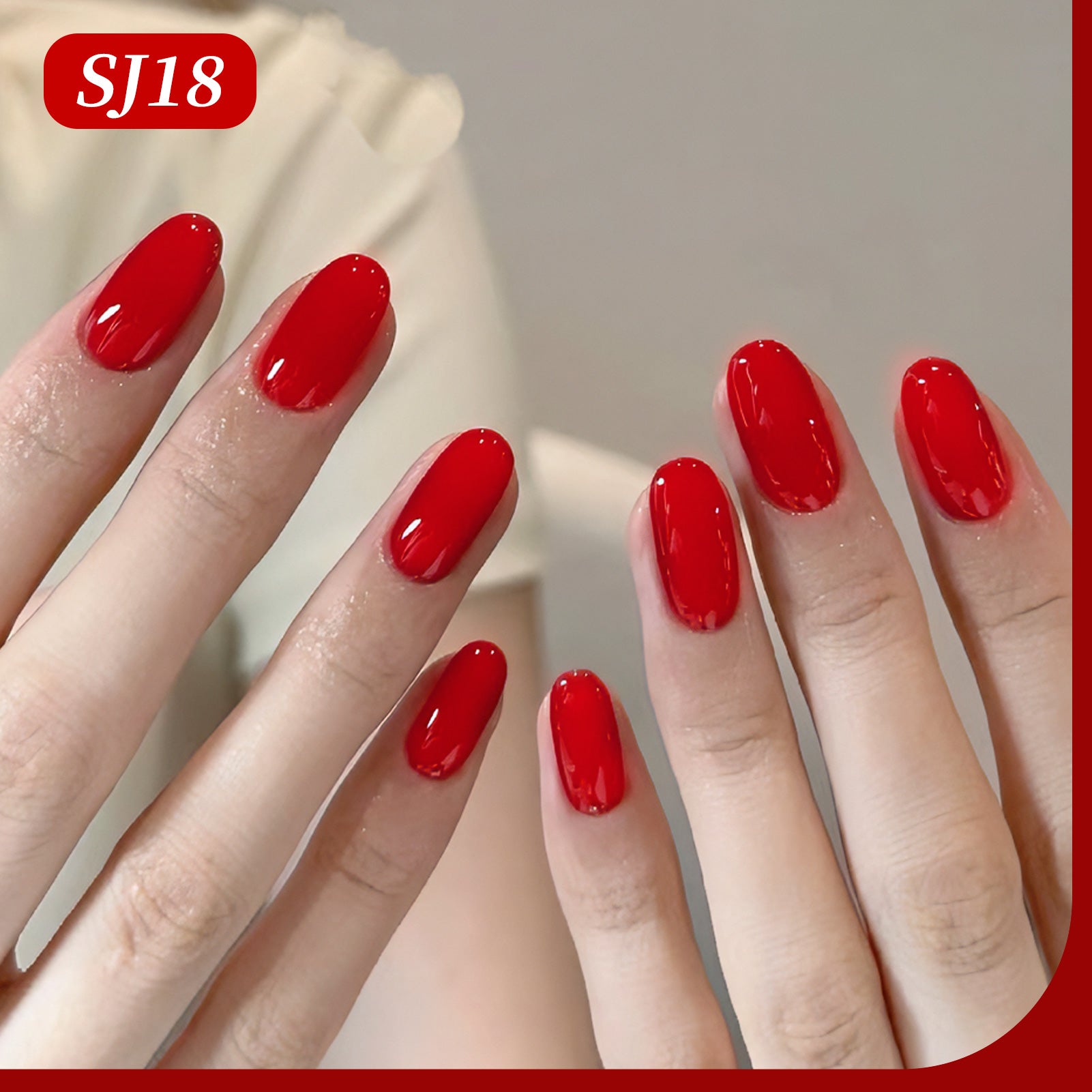 Color Nail Gel SJ18 Ruby Red 15ml HEMA/TPO FREE