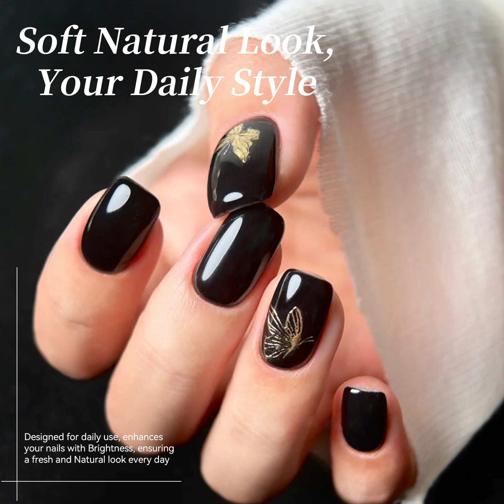 Color Nail Gel SJ01 Pure Black 15ml HEMA/TPO FREE