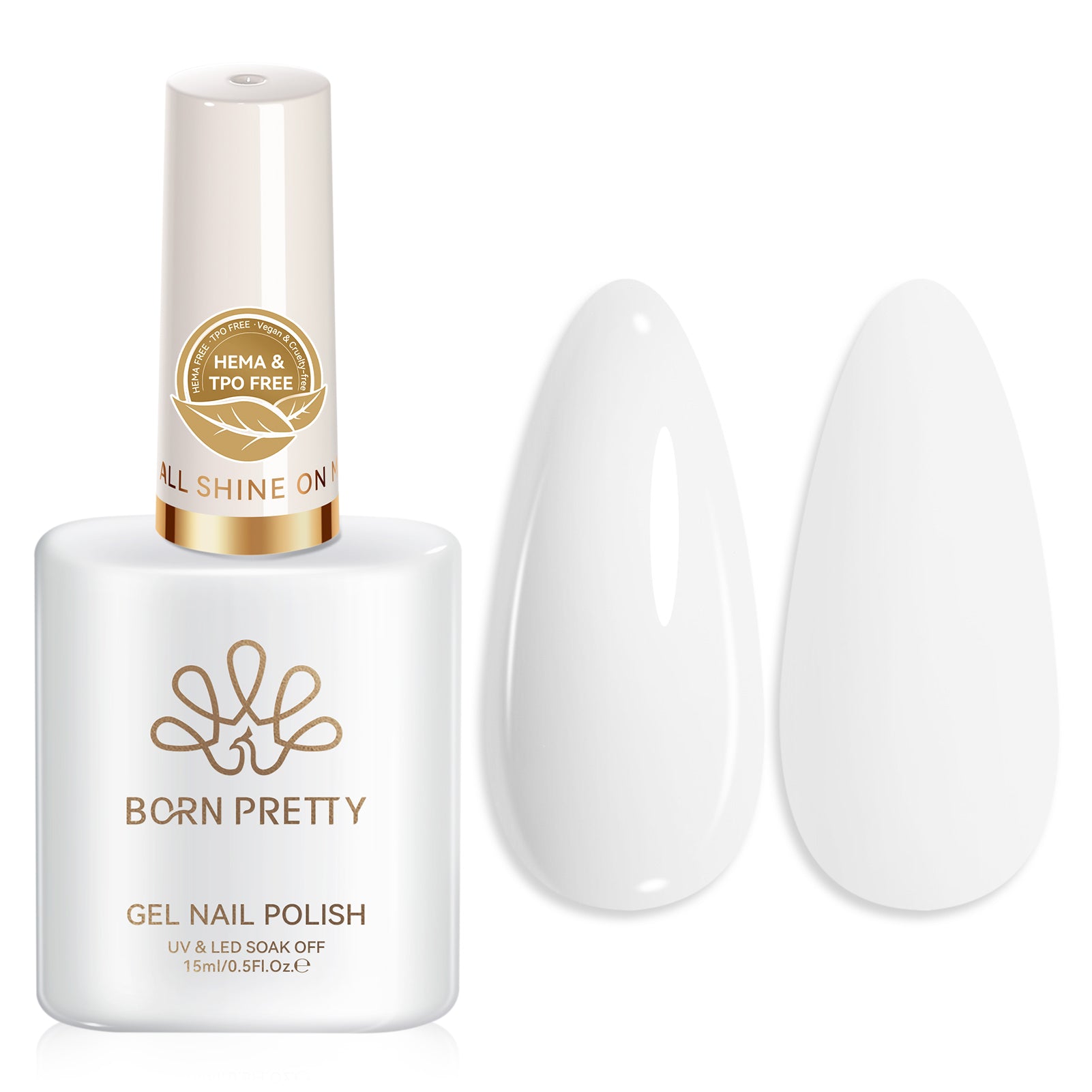 Color Nail Gel SJ02 Pure White 15ml HEMA/TPO FREE