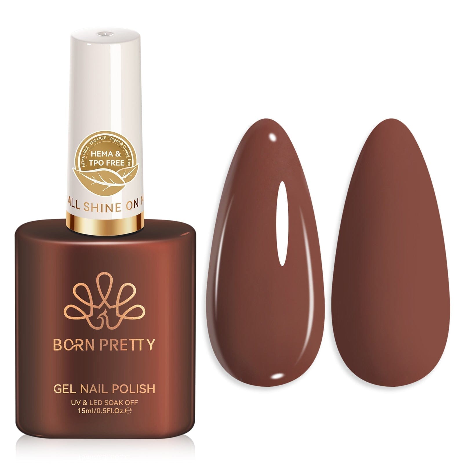 Color Nail Gel SJ05 Cocoa Brown 15ml HEMA/TPO FREE Gel Nail Polish BORN PRETTY