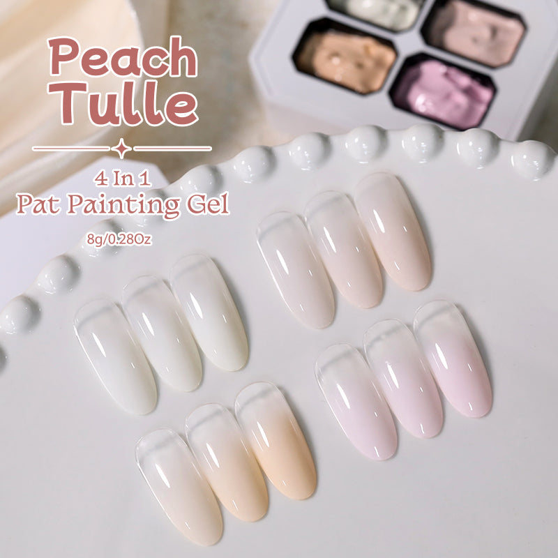 4 Colors 4 in 1 Pat Painting Gel Peach Tulle
