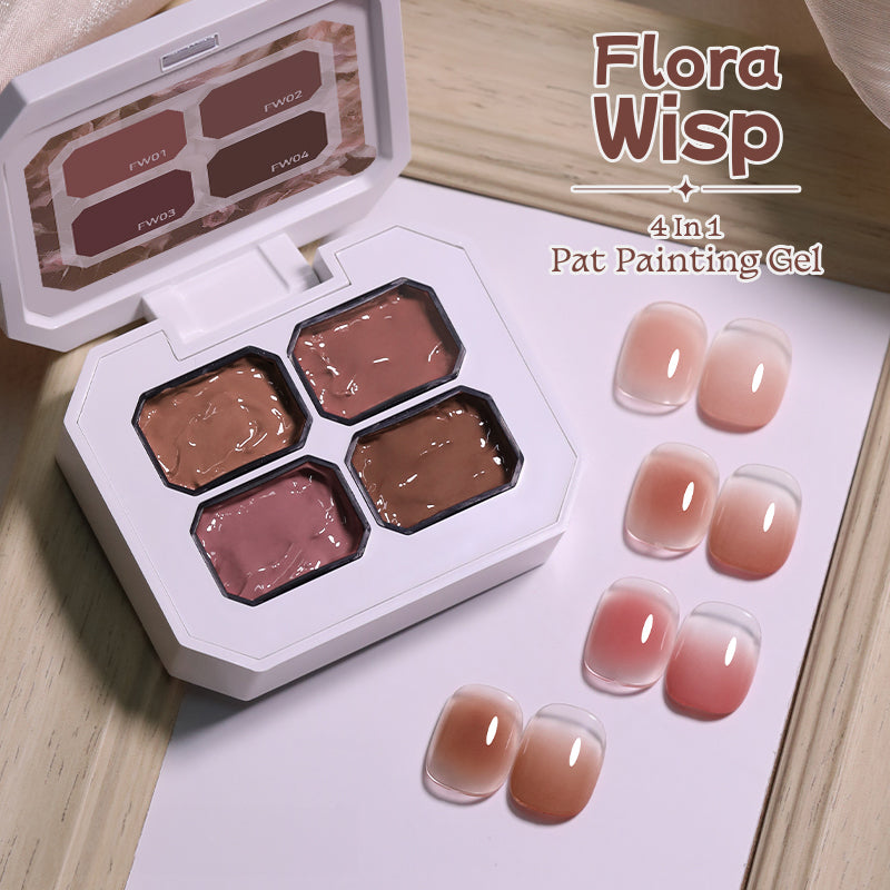 4 Colors 4 in 1 Pat Painting Gel Flora Wisp