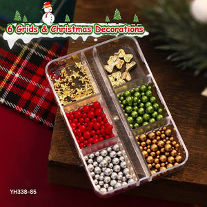 6 Grids Christmas Nail Decorations YH338-85 Nail Art No Brand