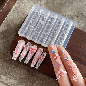 3D Silicone Nail Mold Bowknot #03 Tools & Accessories No Brand