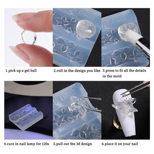 3D Silicone Nail Mold Bowknot #04 Tools & Accessories No Brand