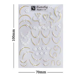 Leaf Line 3D Nail Sticker Clearance No Brand