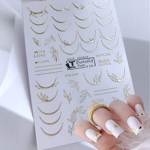 Leaf Line 3D Nail Sticker Clearance No Brand #204