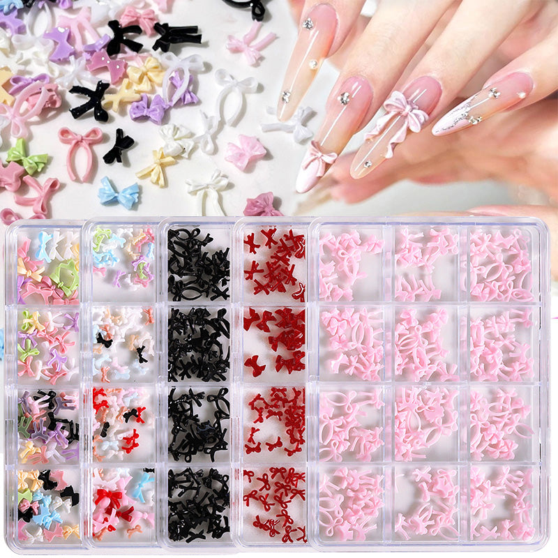 12 Grids Bowknot Nail Decorations
