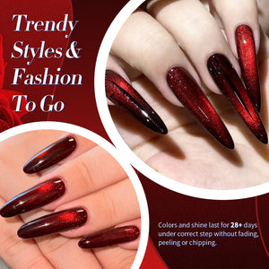 Cat Magnetic Gel MY377 Hot Ruby 15ml HEMA/TPO FREE Gel Nail Polish BORN PRETTY