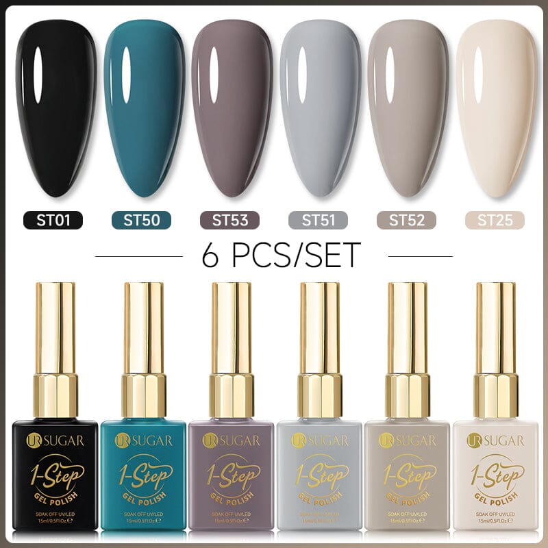 6 Colors 1 Step Gel Polish Set #03 15ml Gel Nail Polish UR SUGAR