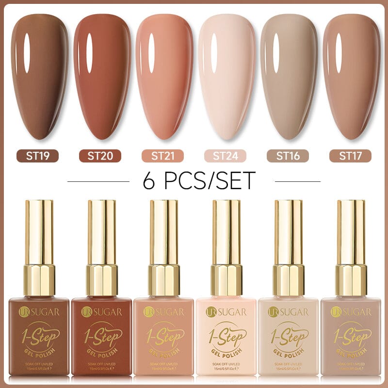 6 Colors 1 Step Gel Polish Set #04 15ml Gel Nail Polish UR SUGAR