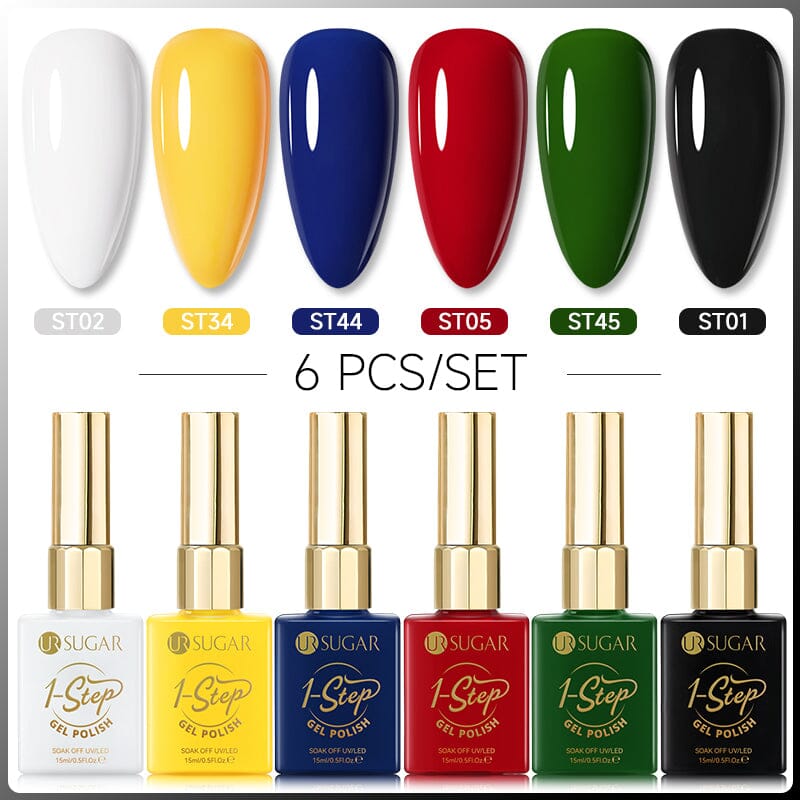 6 Colors 1 Step Gel Polish Set #07 15ml Gel Nail Polish UR SUGAR
