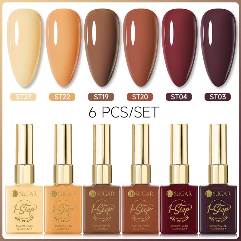6 Colors 1 Step Gel Polish Set #08 15ml Gel Nail Polish UR SUGAR