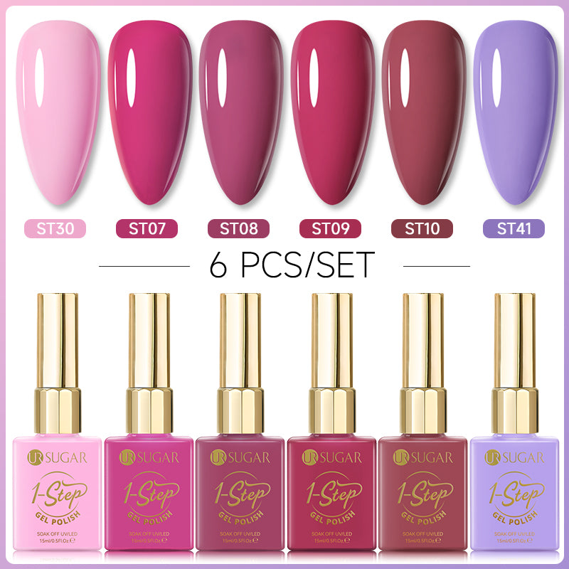 6 Colors 1 Step Gel Polish Set #09 15ml