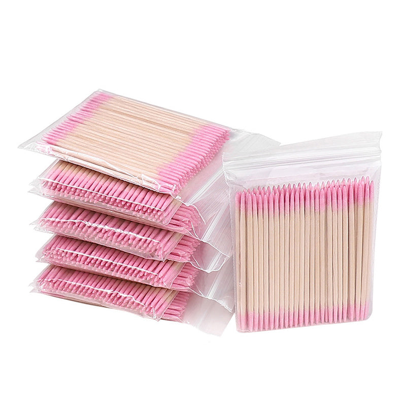100pcs Pink Double-ended Pointed Cotton Swabs