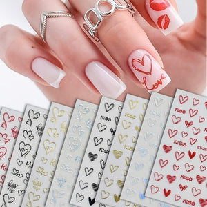 Heart 3D Nail Sticker ST-2645 Gold Nail Art No Brand