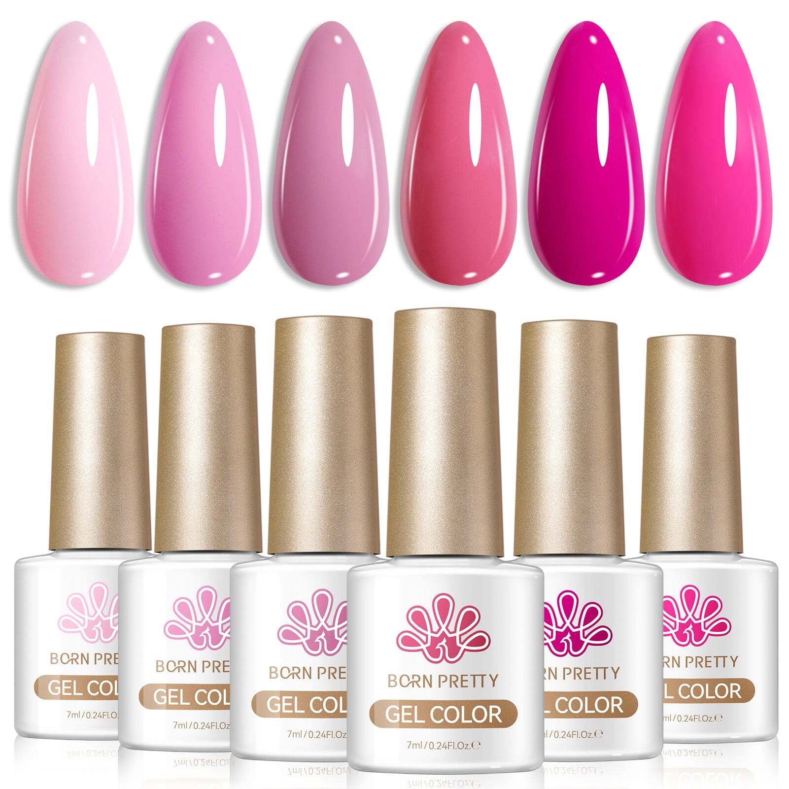 6 Colors Gel Set S46 Warming Up 7ml Gel Nail Polish BORN PRETTY