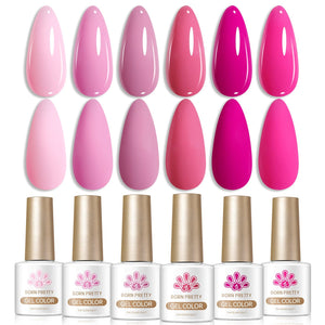 6 Bottles Color Gel Polish Set 7ml Gel Nail Polish BORN PRETTY S46 Warming Up