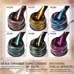 6 Colors Colored Cat Magnetic Gel M35 Plane Trees 7ml HEMA/TPO FREE Gel Nail Polish BORN PRETTY