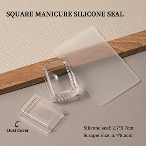Clear Square Nail Stamper 3.7cm Nail Art No Brand