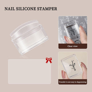 Clear Square Nail Stamper 3.7cm Nail Art No Brand