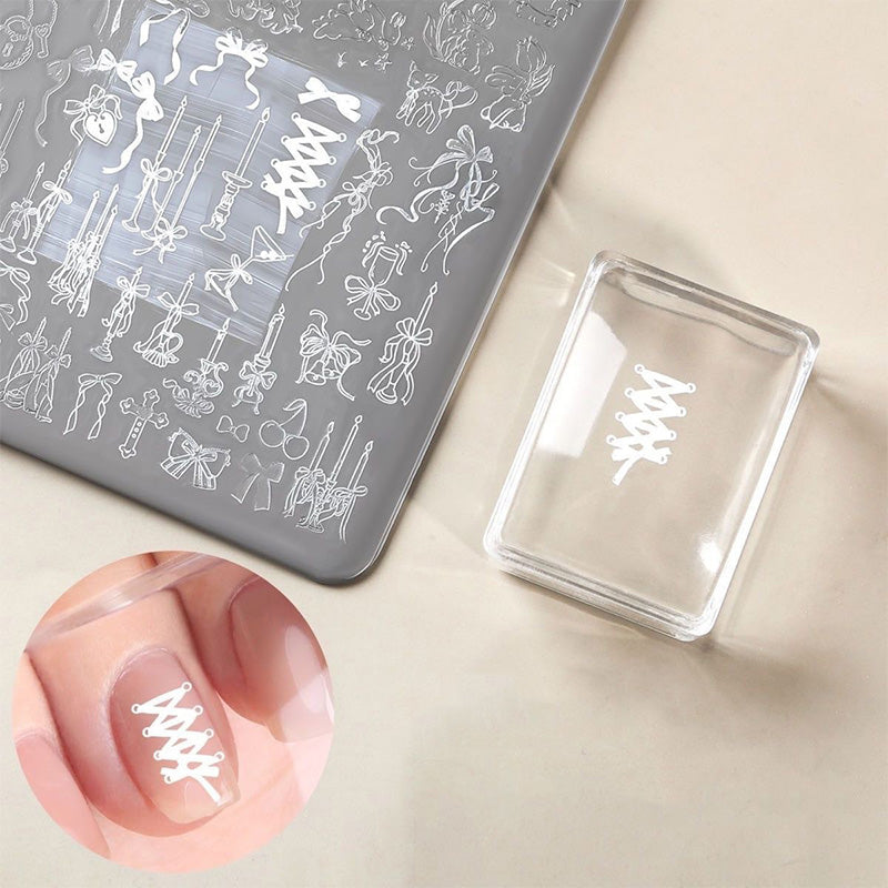 Clear Square Nail Stamper 3.7cm