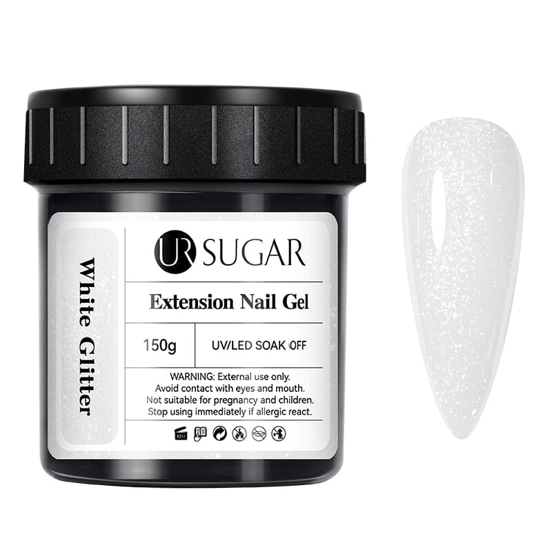 White Glitter Extension Nail Gel 150g Extension Nail Gel UR SUGAR