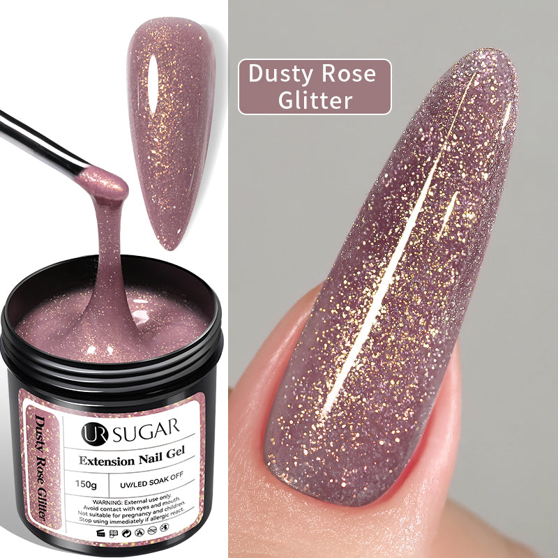 Dusty Rose Glitter Extension Nail Gel 150g