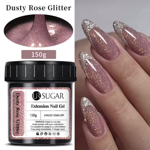 Dusty Rose Glitter Extension Nail Gel 150g Extension Nail Gel UR SUGAR